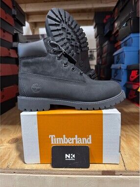 Timberland 6 Inch Premium Junior 'Black' TB012907-001 NEW GRADE SCHOOL SZ 7